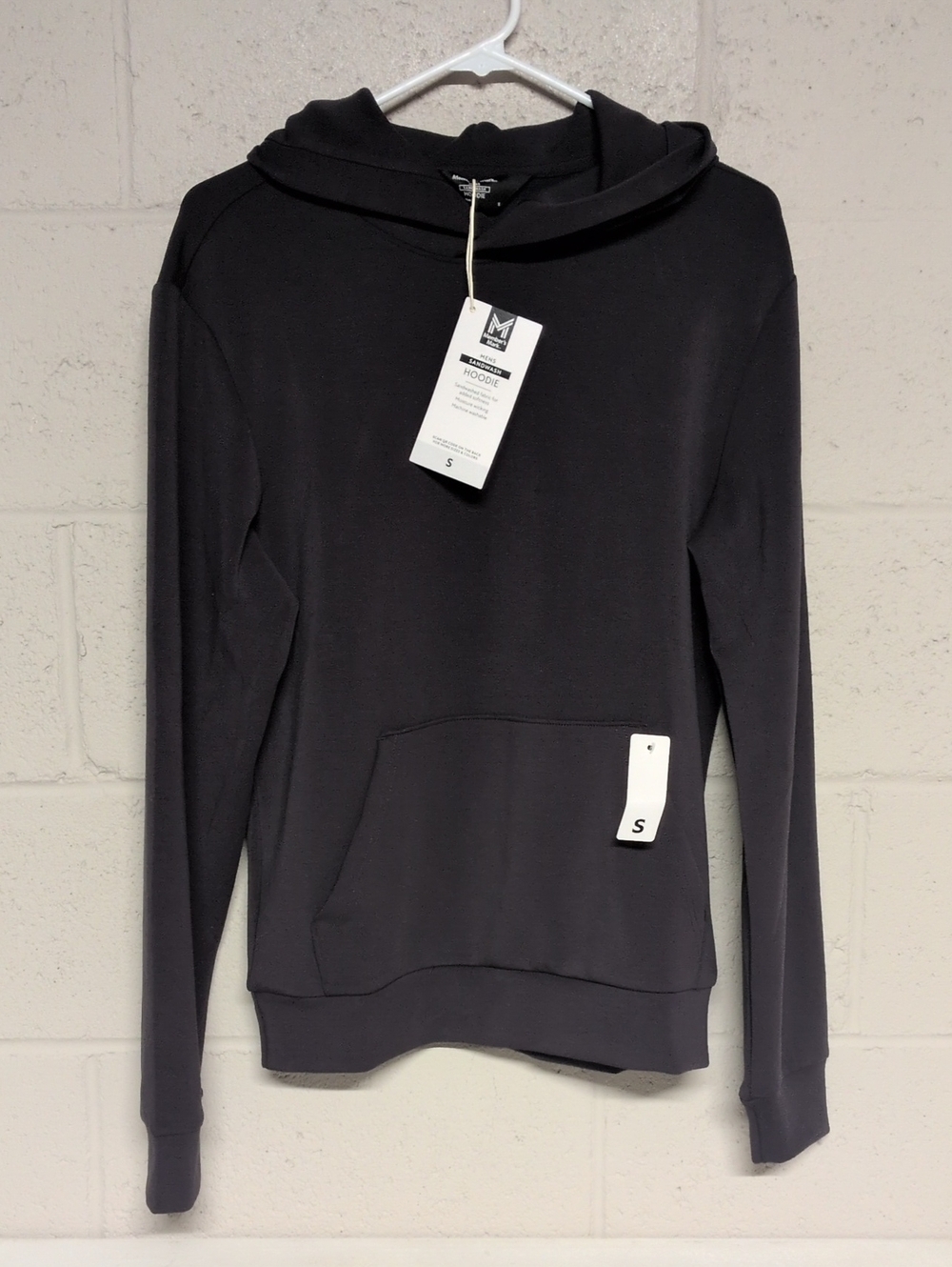 Member's Mark Sandwash Hoodie Lightweight Pullover Charcoal, Size S NWT Unisex